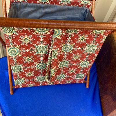 ADVERTISING YARDSTICKS, GLOBE WERNICKE WOODEN FILE BOX AND KNITTING BASKET