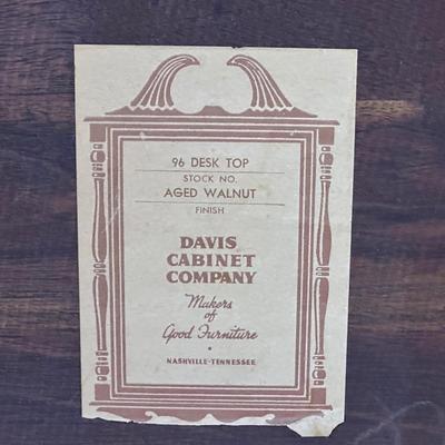 Davis Cabinet Company Wood Desk Top