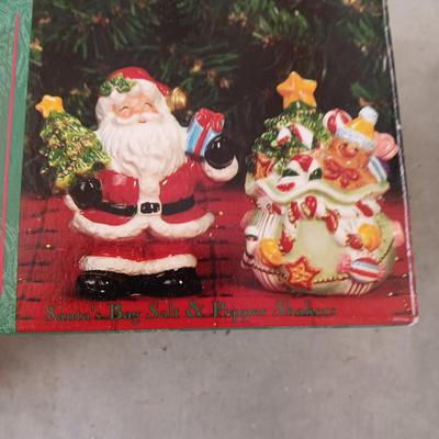 HALLMARK SANTA, DILLARD'S SANTA BOOTS & HANDCRAFTED GOOFY HORSE ORNAMENTS PLUS CHRISTMAS SHAKERS