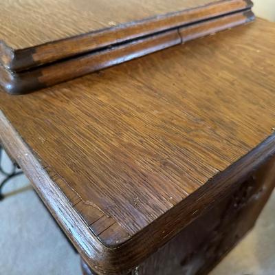 Antique Wood Singer Sewing Machine Table