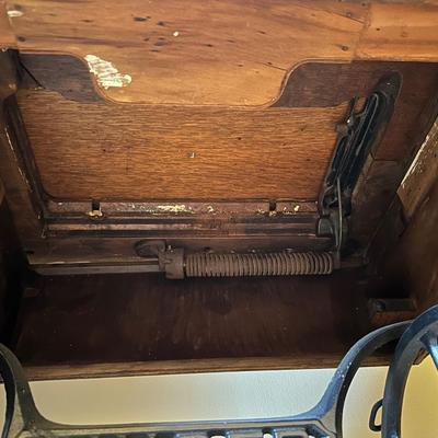 Antique Wood Singer Sewing Machine Table