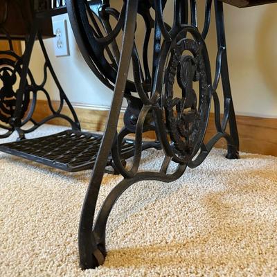 Antique Wood Singer Sewing Machine Table