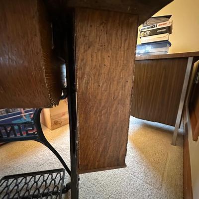 Antique Wood Singer Sewing Machine Table