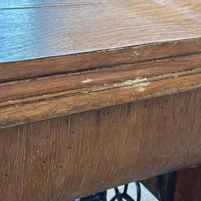 Antique Wood Singer Sewing Machine Table