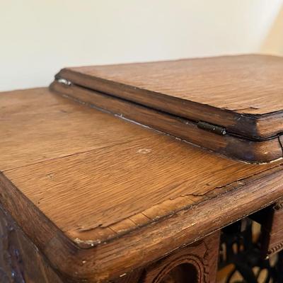 Antique Wood Singer Sewing Machine Table