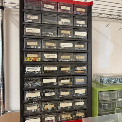 1158 Lot of Screws, Tacks, Nuts & Bolts, Bits and Nails