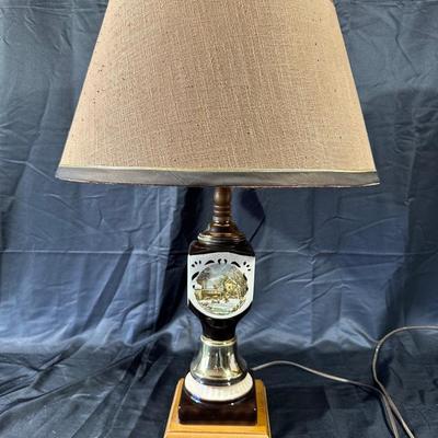 Vintage Winter Portrait Table Lamp