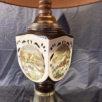 Vintage Winter Portrait Table Lamp