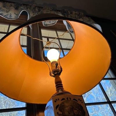 Vintage Winter Portrait Table Lamp