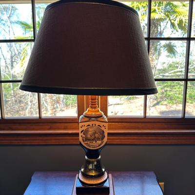 Vintage Winter Portrait Table Lamp
