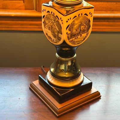 Vintage Winter Portrait Table Lamp