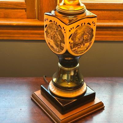 Vintage Winter Portrait Table Lamp