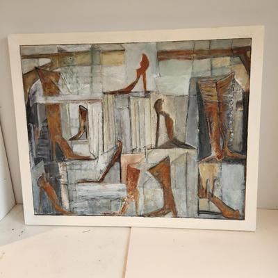Framed Abstract Art Shoes Boots High Heels