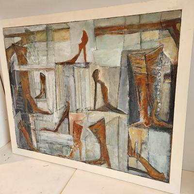 Framed Abstract Art Shoes Boots High Heels