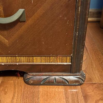 Vintage Art Deco Style Wood Wardrobe Dresser