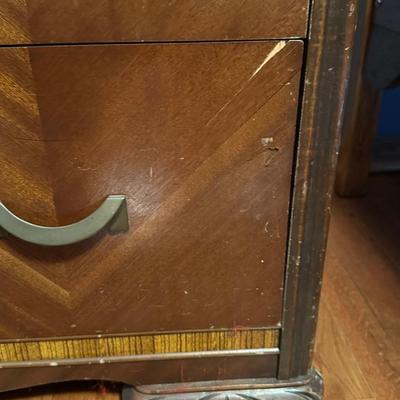 Vintage Art Deco Style Wood Wardrobe Dresser