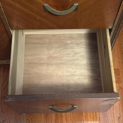 Vintage Art Deco Style Wood Wardrobe Dresser