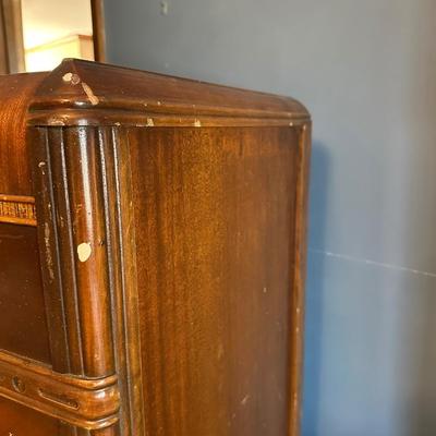 Vintage Art Deco Style Wood Wardrobe Dresser