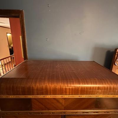 Vintage Art Deco Style Wood Wardrobe Dresser