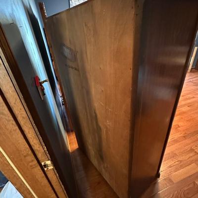 Vintage Art Deco Style Wood Wardrobe Dresser