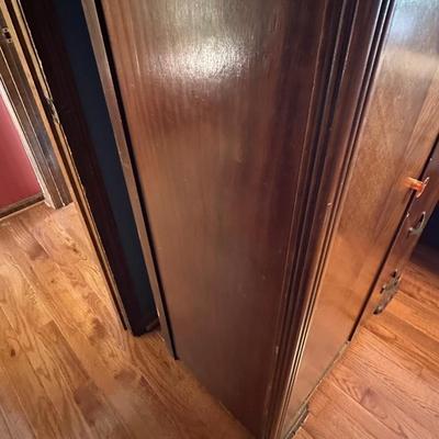 Vintage Art Deco Style Wood Wardrobe Dresser