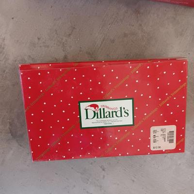 DILLARD'S RED CHILI PEPPERS, SANTAS BOOTS AND BANDANA ORNAMENTS