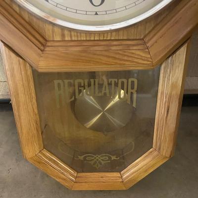 ENAMELWARE PONTIAC ASHTRAY, REGULATOR WALL CLOCK, MIRROR AND SOME OTHER WOODEN ITEMS