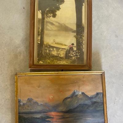 3 OLDER PIECES OF WALL ART
