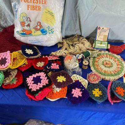 PREASSEMBLED SQUARES TO BUILD AN AFGHAN, A CROCHETED DOILY AND MORE!