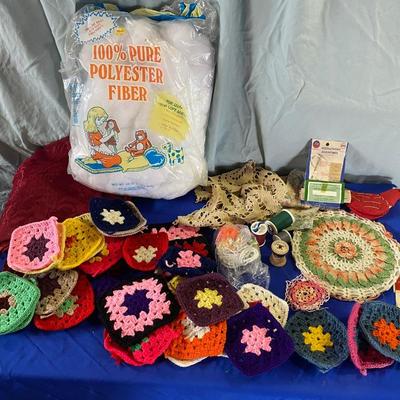 PREASSEMBLED SQUARES TO BUILD AN AFGHAN, A CROCHETED DOILY AND MORE!