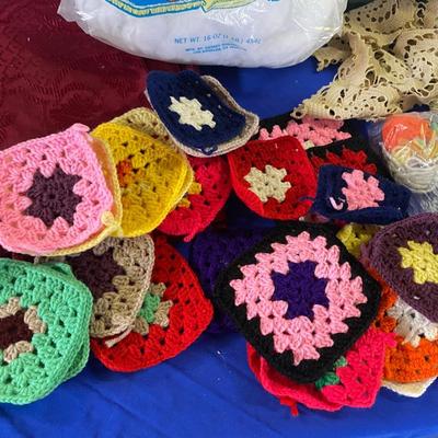 PREASSEMBLED SQUARES TO BUILD AN AFGHAN, A CROCHETED DOILY AND MORE!