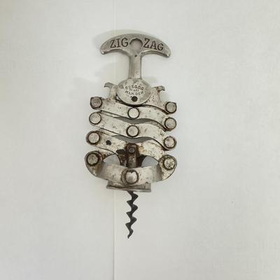 1188 Antique Zig Zag Corkscrew Bottle Opener