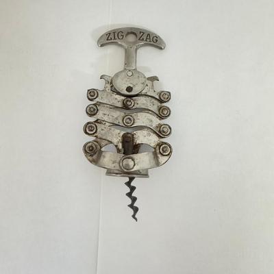 1188 Antique Zig Zag Corkscrew Bottle Opener