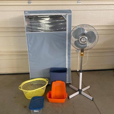 GARMENT CLOSET, OSCILLATING FAN, LAUNDRY BASKET & MORE