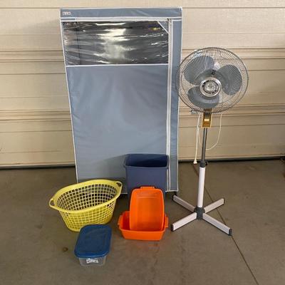 GARMENT CLOSET, OSCILLATING FAN, LAUNDRY BASKET & MORE