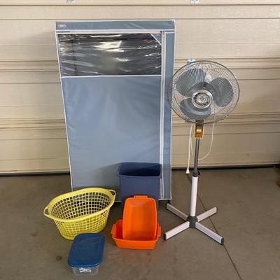 GARMENT CLOSET, OSCILLATING FAN, LAUNDRY BASKET & MORE