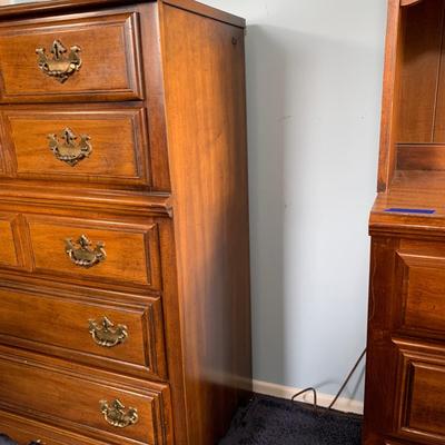 LOT 2 O: American Drew / J.B. Van Sciver Co. Chest Of Drawers & Bed Frame