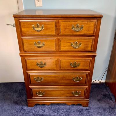 LOT 2 O: American Drew / J.B. Van Sciver Co. Chest Of Drawers & Bed Frame