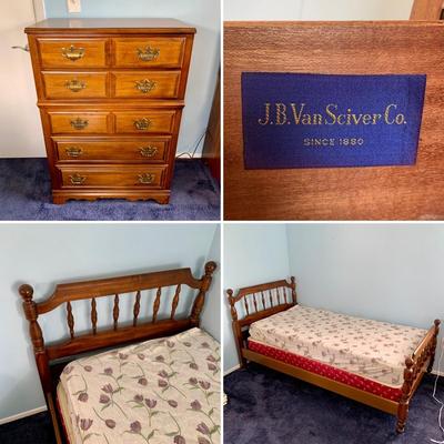LOT 2 O: American Drew / J.B. Van Sciver Co. Chest Of Drawers & Bed Frame