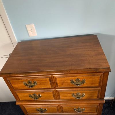 LOT 2 O: American Drew / J.B. Van Sciver Co. Chest Of Drawers & Bed Frame