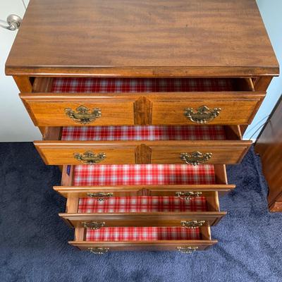 LOT 2 O: American Drew / J.B. Van Sciver Co. Chest Of Drawers & Bed Frame