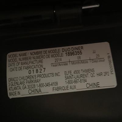 LOT 3 O: 2014 Graco Duo Diner Highchair Model #1896355