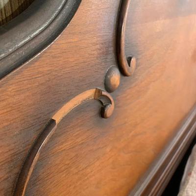 LOT 4 B: Vintage French 2 Tier Side Table & Matching Headboard