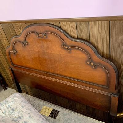 LOT 4 B: Vintage French 2 Tier Side Table & Matching Headboard