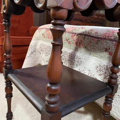 LOT 4 B: Vintage French 2 Tier Side Table & Matching Headboard