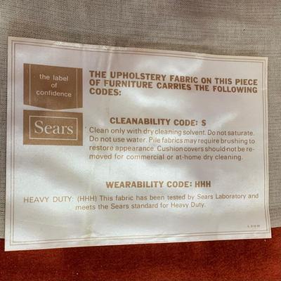 LOT 5 B: Sears Orange Velvet Rocker Swivel Lounge Chair