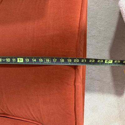 LOT 5 B: Sears Orange Velvet Rocker Swivel Lounge Chair