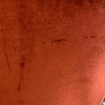 LOT 5 B: Sears Orange Velvet Rocker Swivel Lounge Chair