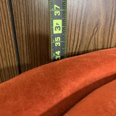 LOT 5 B: Sears Orange Velvet Rocker Swivel Lounge Chair