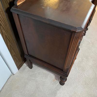 LOT 6 B: Vintage / Antique French 6 Drawer Vanity w/ Floral Embroidered Stool